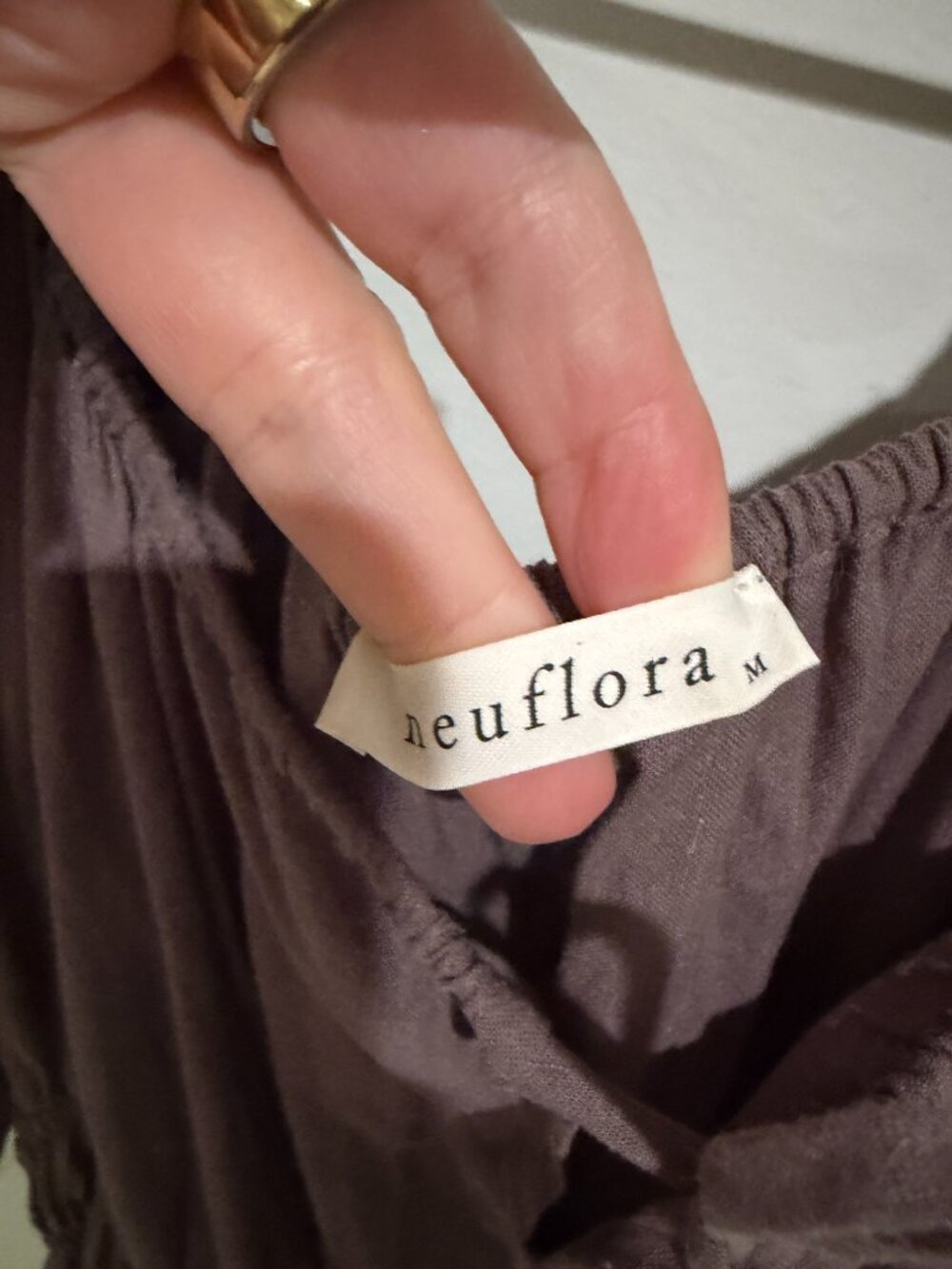 Neuflora Fulton Linen Dress Dusty Fig Sz M - Picture 3 of 7